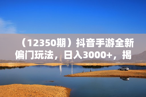 （12350期）抖音手游全新偏门玩法，日入3000+，揭秘大佬玩法