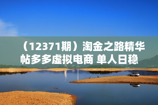 （12371期）淘金之路精华帖多多虚拟电商 单人日稳定过千，内含一键开10家店免费教