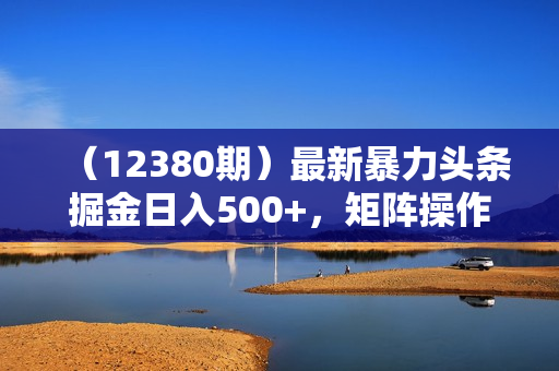 （12380期）最新暴力头条掘金日入500+，矩阵操作日入2000+ ，小白也能轻松上手！