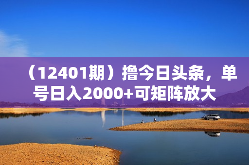 （12401期）撸今日头条，单号日入2000+可矩阵放大