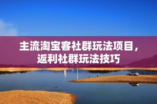 主流淘宝客社群玩法项目，返利社群玩法技巧