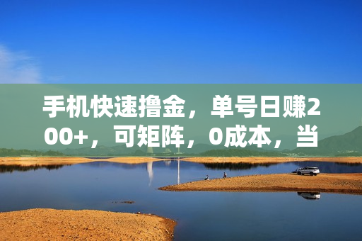 手机快速撸金，单号日赚200+，可矩阵，0成本，当日提现，无脑操作