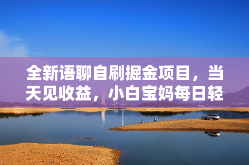 全新语聊自刷掘金项目，当天见收益，小白宝妈每日轻松包赚300+