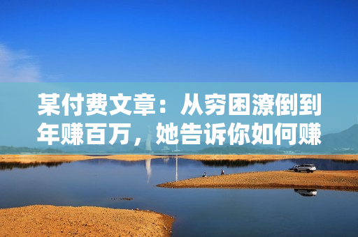 某付费文章：从穷困潦倒到年赚百万，她告诉你如何赚到人生第一个100万