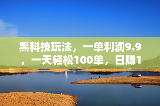 黑科技玩法，一单利润9.9，一天轻松100单，日赚1000＋的项目，小白看完