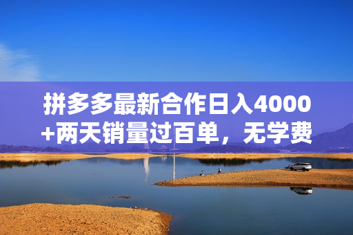 拼多多最新合作日入4000+两天销量过百单，无学费、老运营代操作、小白福利