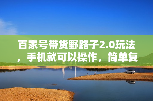 百家号带货野路子2.0玩法，手机就可以操作，简单复制粘贴，无脑搬运日