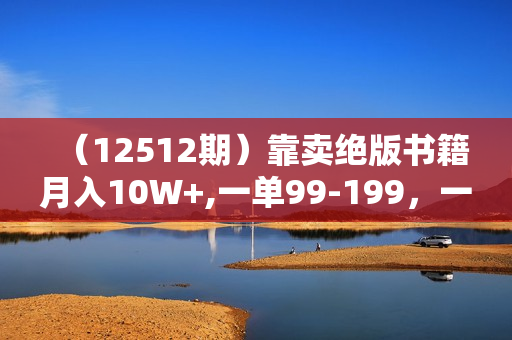 （12512期）靠卖绝版书籍月入10W+,一单99-199，一天平均20单以上，最高收益日入4500+