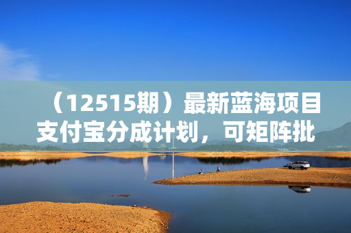 （12515期）最新蓝海项目支付宝分成计划，可矩阵批量操作，小白也能月入五位数