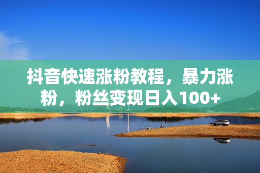 抖音快速涨粉教程，暴力涨粉，粉丝变现日入100+