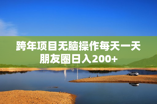 跨年项目无脑操作每天一天朋友圈日入200+