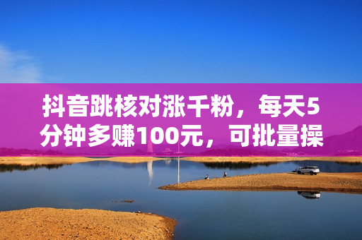 抖音跳核对涨千粉，每天5分钟多赚100元，可批量操作，简单无脑有手就行