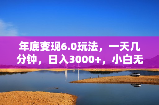 年底变现6.0玩法，一天几分钟，日入3000+，小白无脑操作