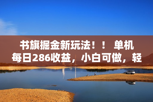 书旗掘金新玩法！！ 单机每日286收益，小白可做，轻松上手无门槛