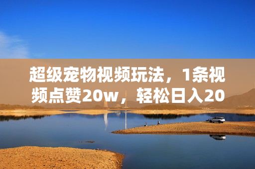 超级宠物视频玩法，1条视频点赞20w，轻松日入2000+