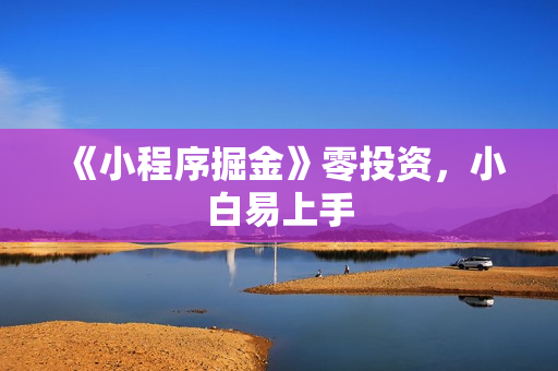 《小程序掘金》零投资，小白易上手