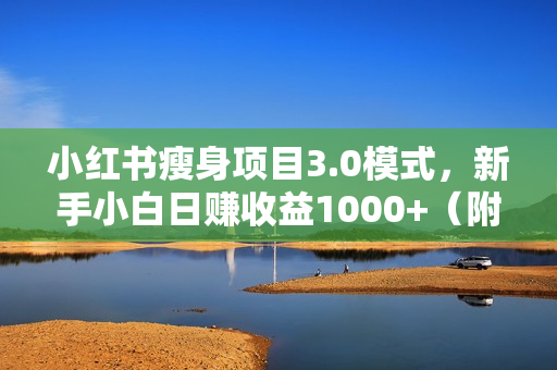 小红书瘦身项目3.0模式，新手小白日赚收益1000+（附从一名客户裂变收益