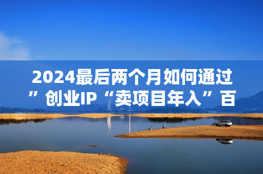 2024最后两个月如何通过”创业IP“卖项目年入”百万“,创业IP+最强引流