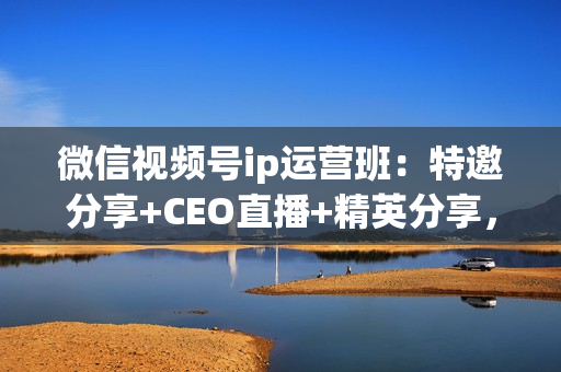 微信视频号ip运营班：特邀分享+CEO直播+精英分享，揭秘视频号变现秘诀