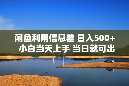 闲鱼利用信息差 日入500+  小白当天上手 当日就可出单