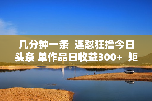 几分钟一条  连怼狂撸今日头条 单作品日收益300+  矩阵日入2000+