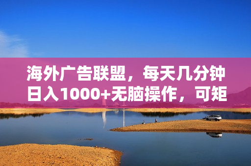 海外广告联盟，每天几分钟日入1000+无脑操作，可矩阵并附有管道收益