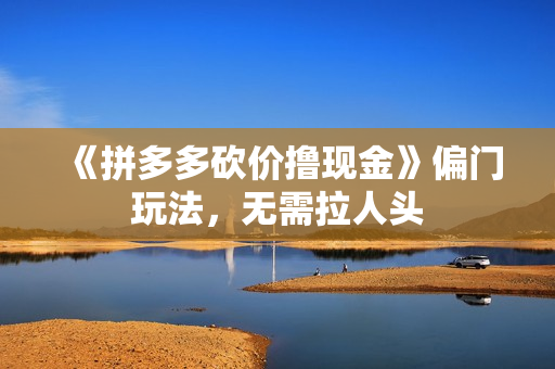 《拼多多砍价撸现金》偏门玩法，无需拉人头