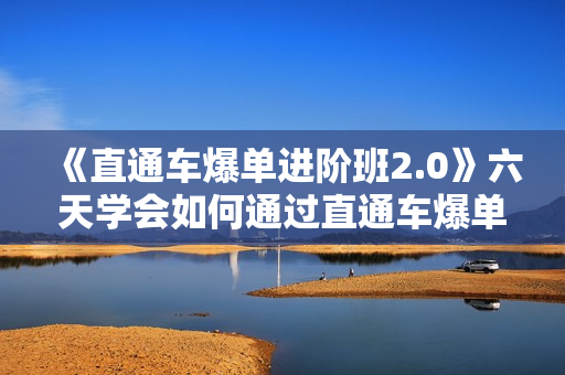 《直通车爆单进阶班2.0》六天学会如何通过直通车爆单
