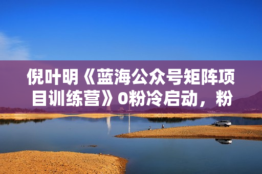 倪叶明《蓝海公众号矩阵项目训练营》0粉冷启动，粉丝突破30W