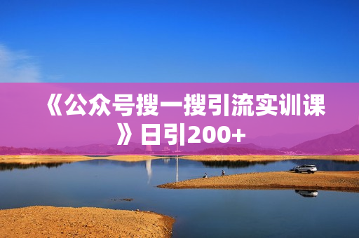 《公众号搜一搜引流实训课》日引200+