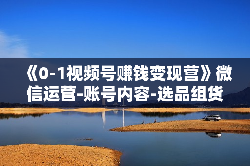 《0-1视频号赚钱变现营》微信运营-账号内容-选品组货-直播全案-起号策略