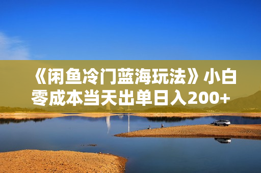 《闲鱼冷门蓝海玩法》小白零成本当天出单日入200+