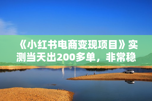 《小红书电商变现项目》实测当天出200多单，非常稳定