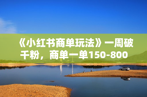 《小红书商单玩法》一周破千粉，商单一单150-800