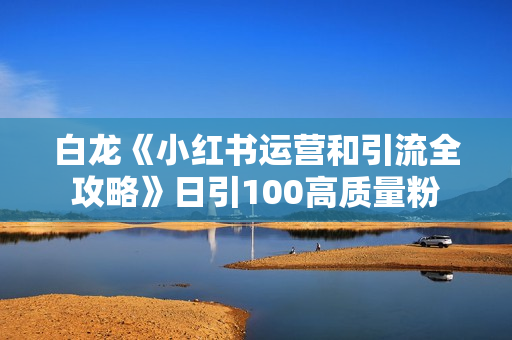 白龙《小红书运营和引流全攻略》日引100高质量粉