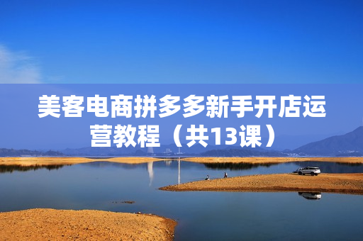 美客电商拼多多新手开店运营教程（共13课）