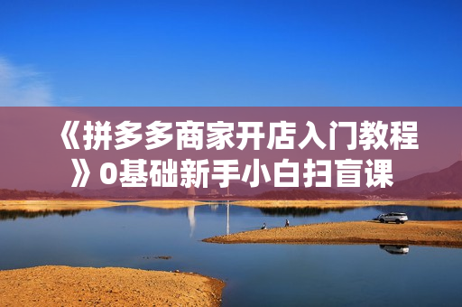 《拼多多商家开店入门教程》0基础新手小白扫盲课