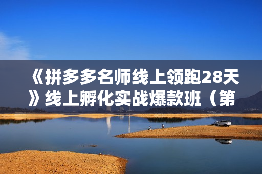 《拼多多名师线上领跑28天》线上孵化实战爆款班（第九期）