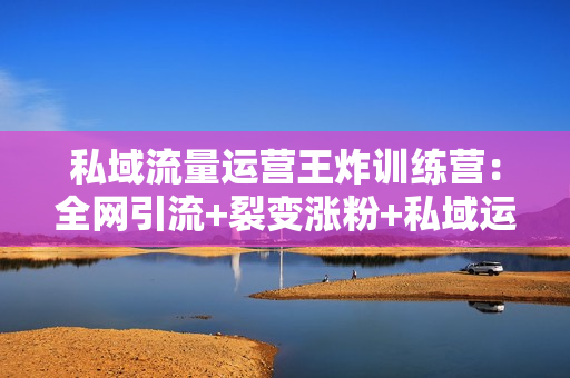 私域流量运营王炸训练营：全网引流+裂变涨粉+私域运营+高效成交