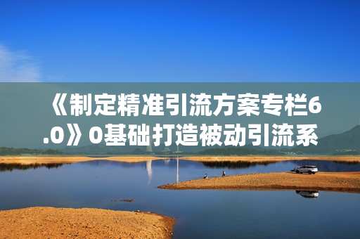 《制定精准引流方案专栏6.0》0基础打造被动引流系统