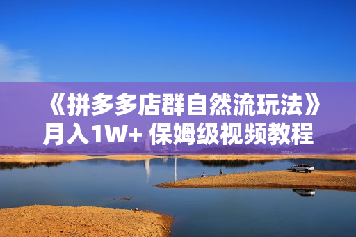 《拼多多店群自然流玩法》月入1W+ 保姆级视频教程