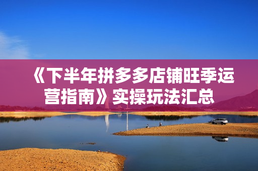 《下半年拼多多店铺旺季运营指南》实操玩法汇总