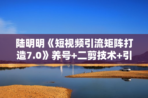 陆明明《短视频引流矩阵打造7.0》养号+二剪技术+引流矩阵