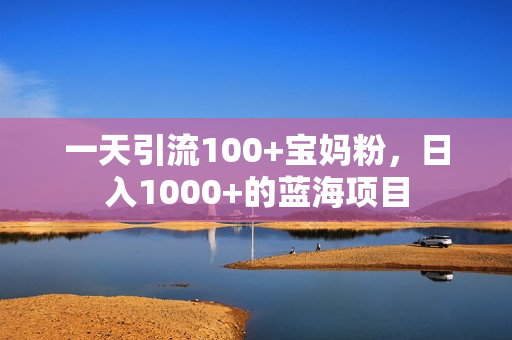 一天引流100+宝妈粉，日入1000+的蓝海项目
