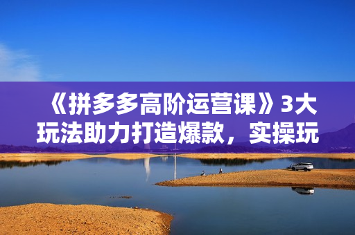 《拼多多高阶运营课》3大玩法助力打造爆款，实操玩法直接亮出干货