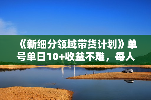《新细分领域带货计划》单号单日10+收益不难，每人可操作3-5个账号