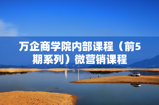 万企商学院内部课程（前5期系列）微营销课程