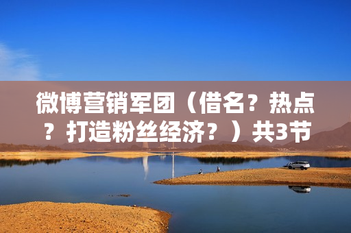 微博营销军团（借名？热点？打造粉丝经济？）共3节