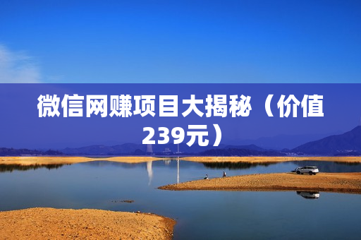 微信网赚项目大揭秘（价值239元）