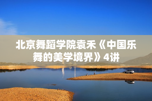 北京舞蹈学院袁禾《中国乐舞的美学境界》4讲
